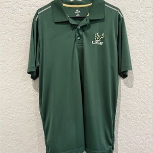 Knights Apparel University of South Florida USF Dark Green Polo Shirt Large